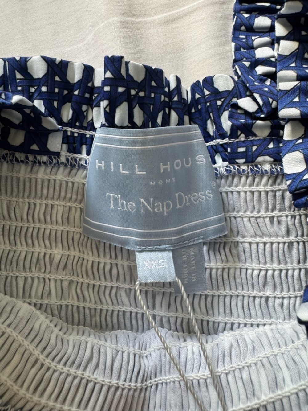 NWT Hill House The Elizabeth Nap Mini Dress in Blue Basket Weave size XXS - Picture 10 of 12